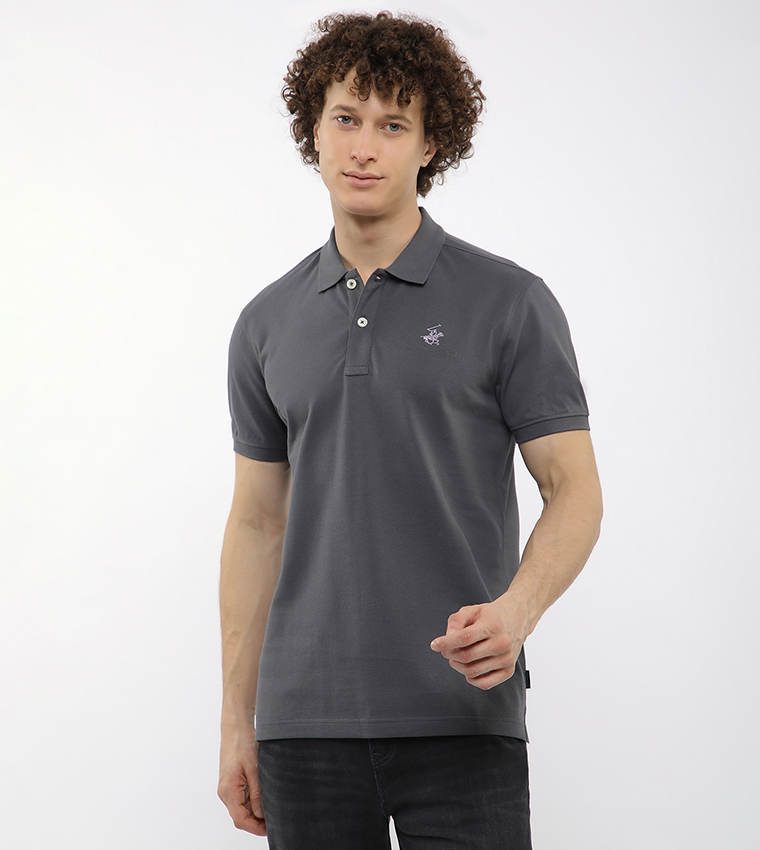 Logo Embroidered Short Sleeves Polo T-Shirt