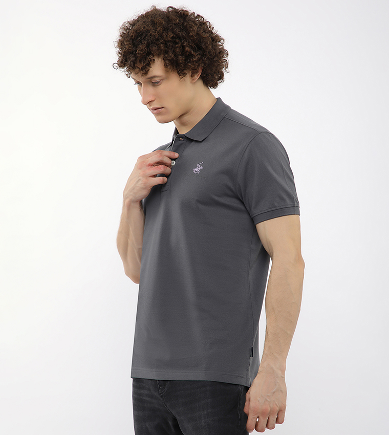Logo Embroidered Short Sleeves Polo T-Shirt