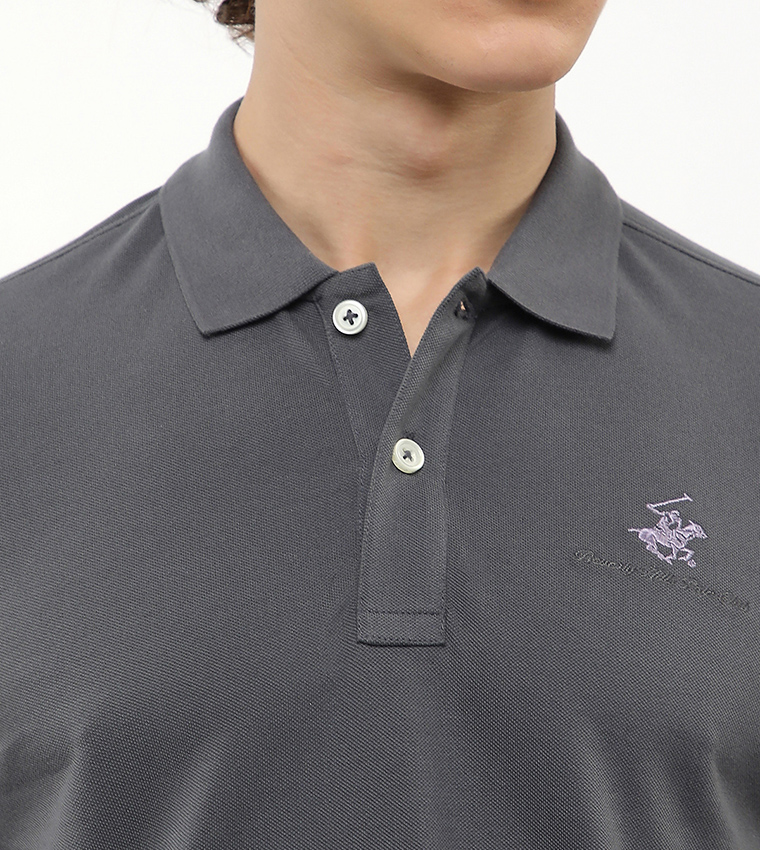 Logo Embroidered Short Sleeves Polo T-Shirt