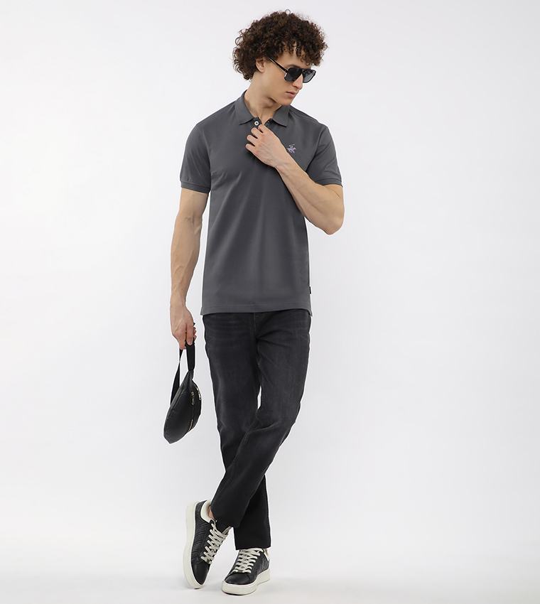 Logo Embroidered Short Sleeves Polo T-Shirt