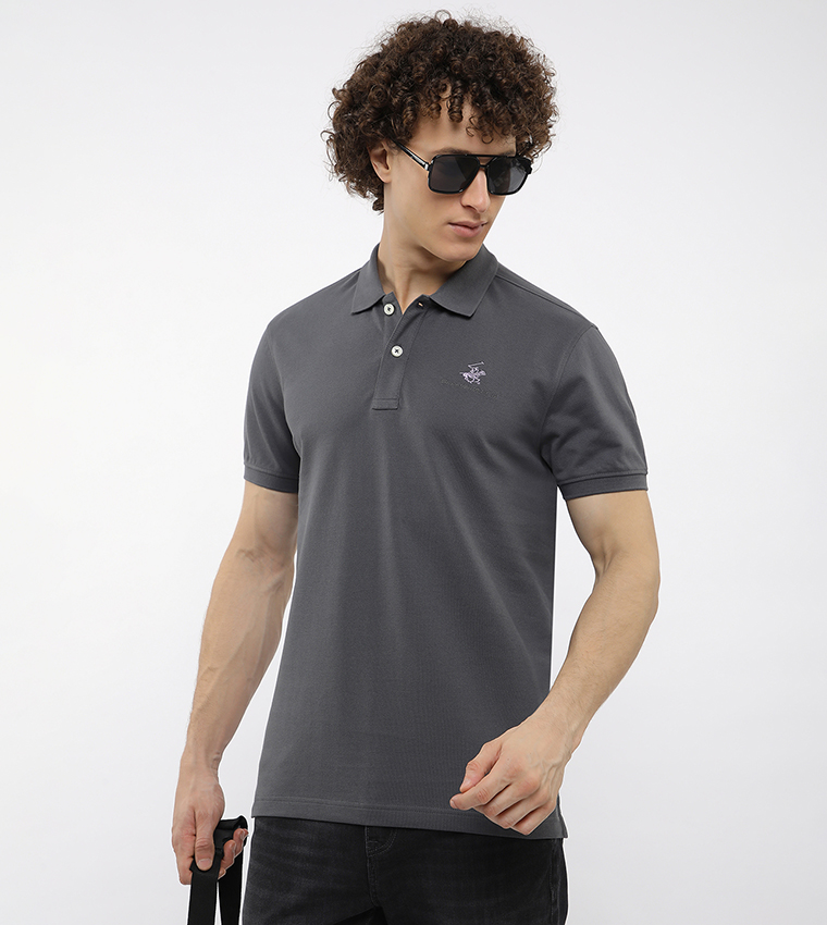 Logo Embroidered Short Sleeves Polo T-Shirt