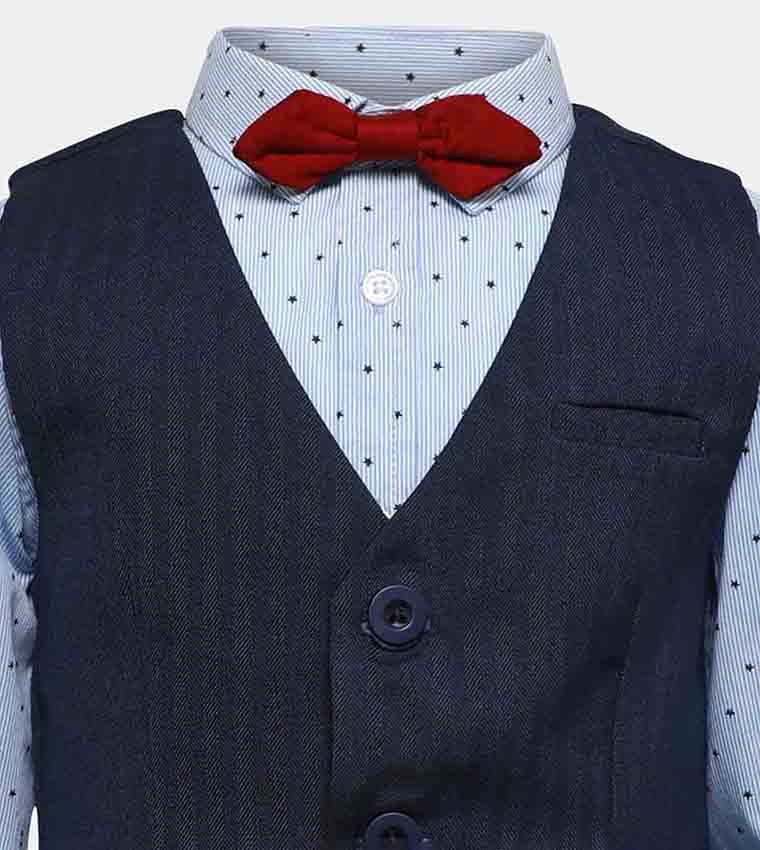 Printed Shirt, Waistcoat and Trouser Set