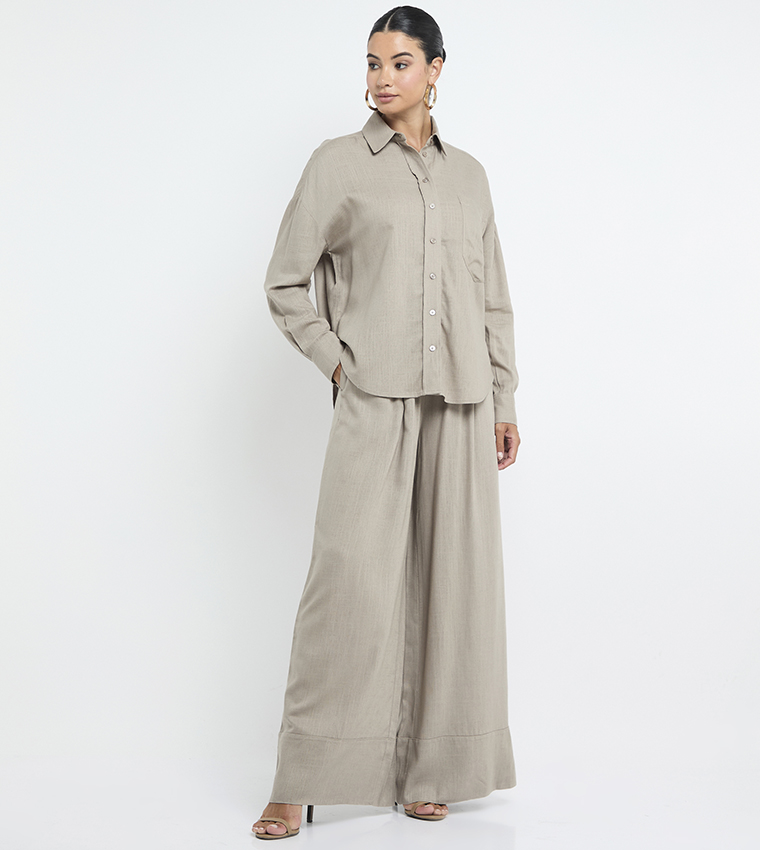 Solid Long Sleeves Co-Ord Set