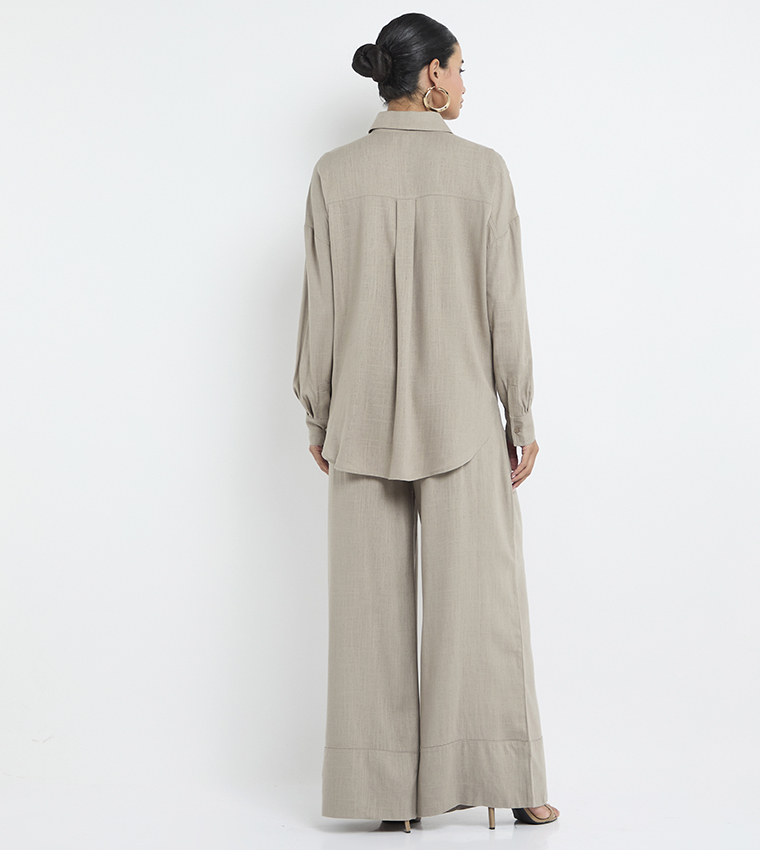 Solid Long Sleeves Co-Ord Set