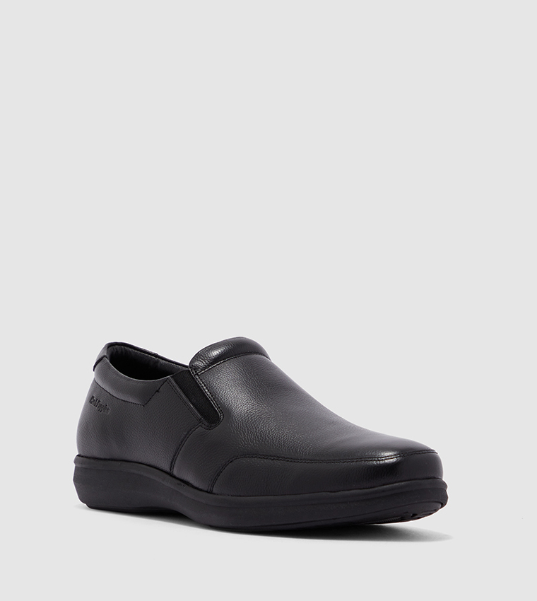 Buy Hush Puppies Style Leo Slipon Black Leather In Black 6thStreet