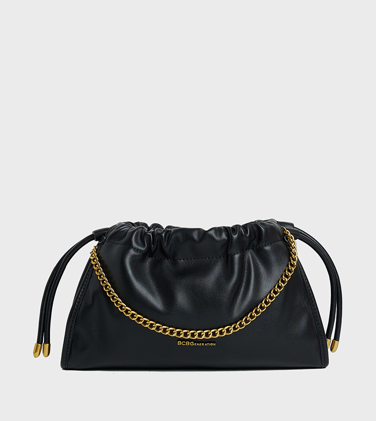 Textured Drawstring Shoulder Bag