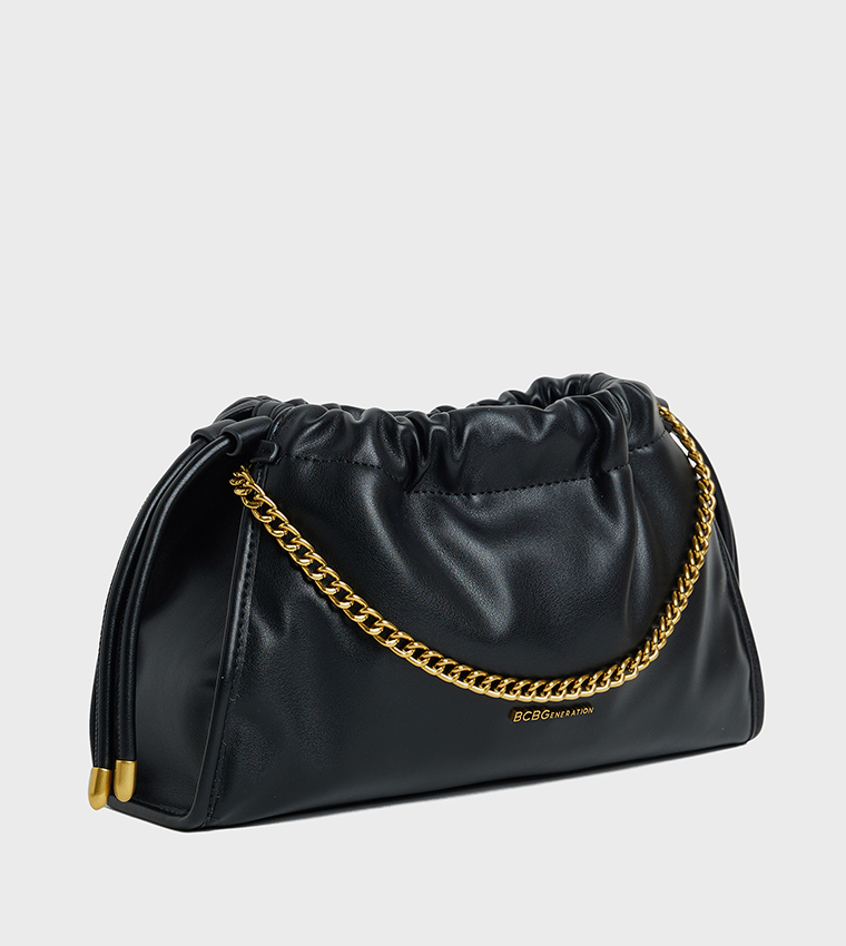 Textured Drawstring Shoulder Bag