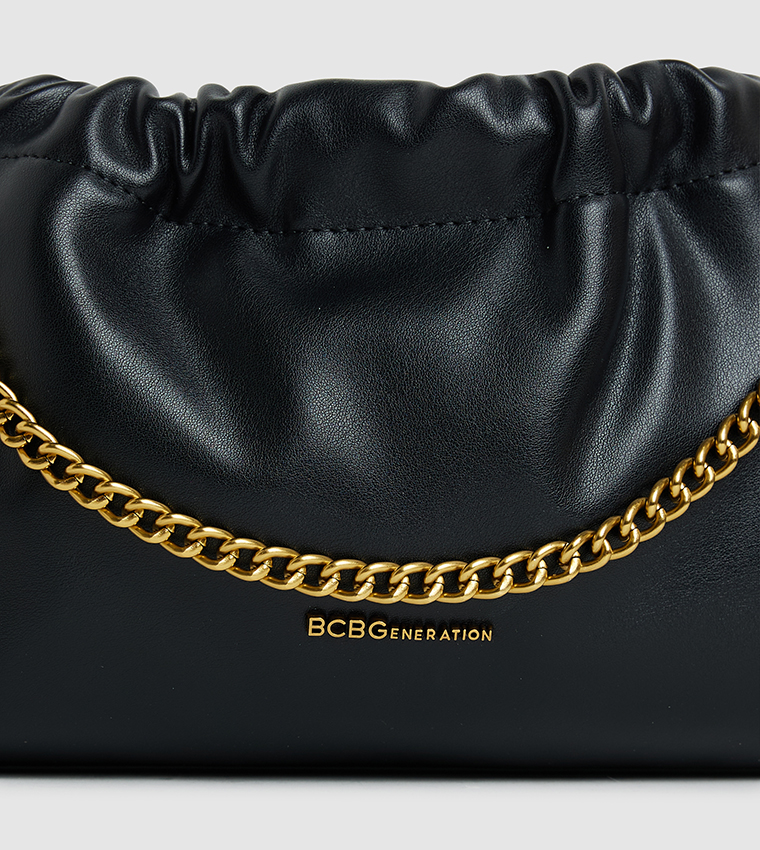 Textured Drawstring Shoulder Bag