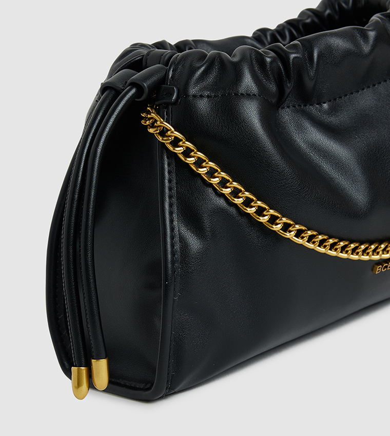 Textured Drawstring Shoulder Bag
