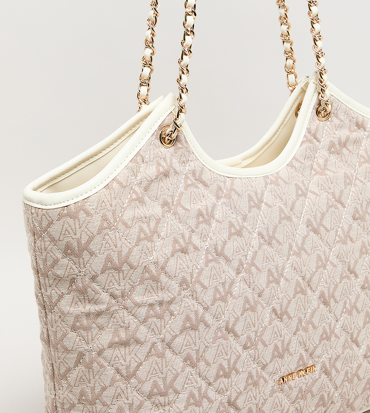 Monogram Patterned PU Shoulder Bag