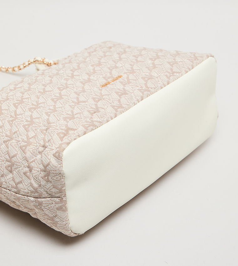 Monogram Patterned PU Shoulder Bag