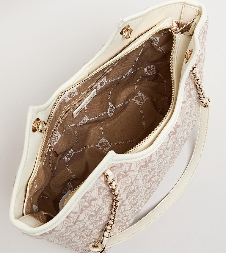 Monogram Patterned PU Shoulder Bag