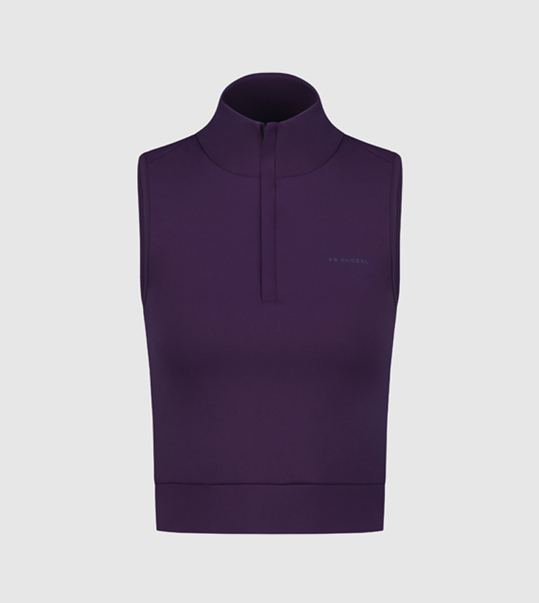 Sleeveless Half Zip-Through Active Top