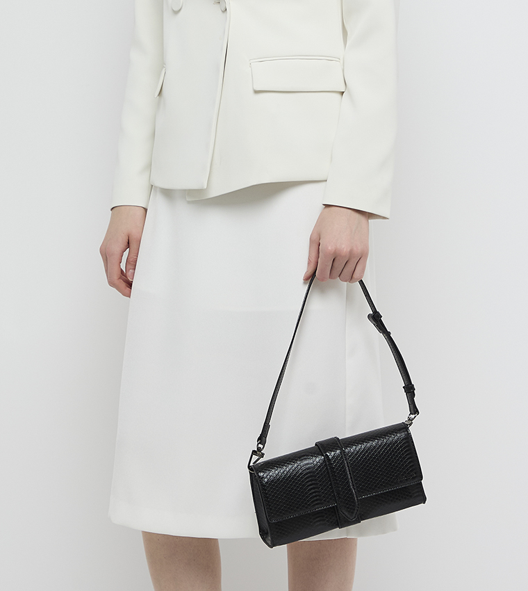 شنطة كتف نسائية فلاب بنقشة تمساح 