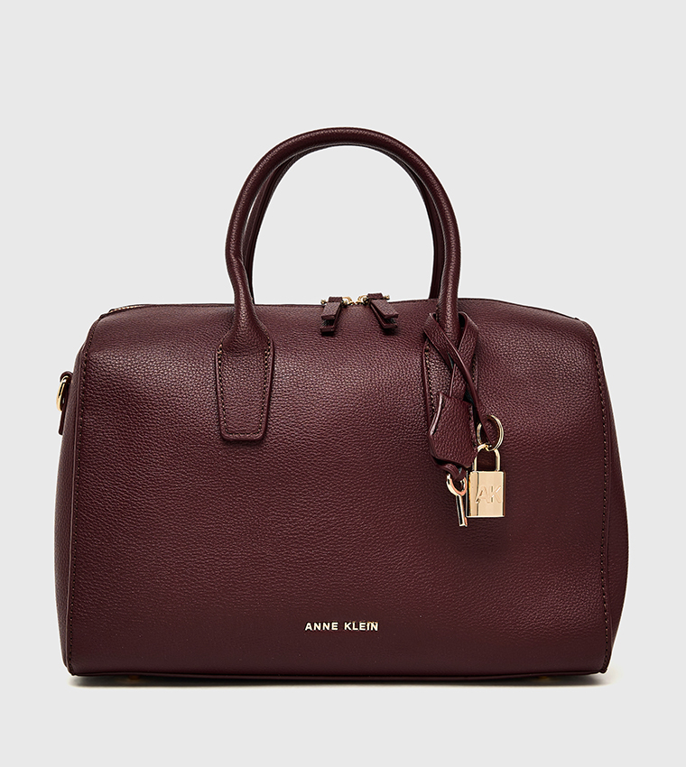 Textured Zippered Satchel Bag