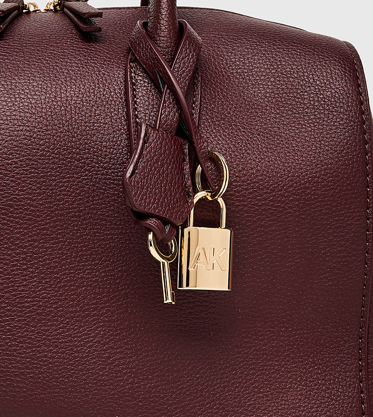 Textured Zippered Satchel Bag