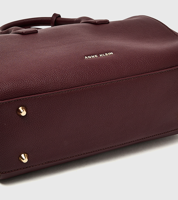 Textured Zippered Satchel Bag