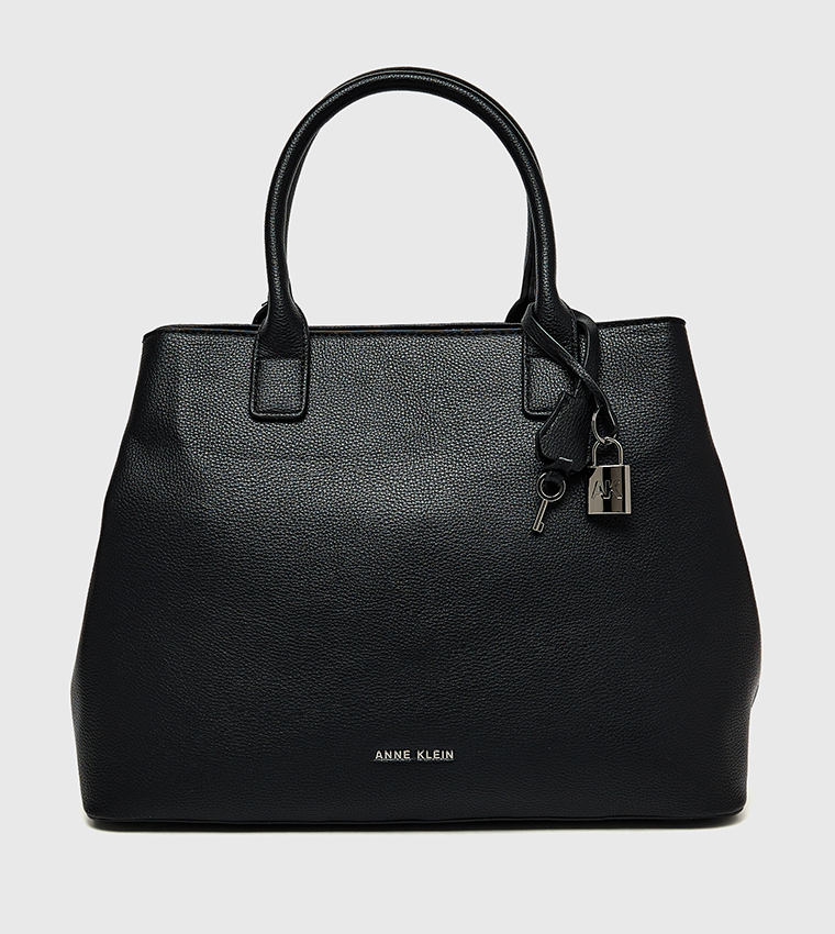 Textured Zippered Satchel Bag