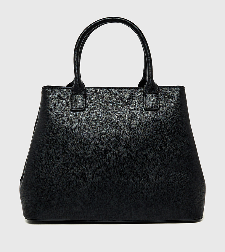 Textured Zippered Satchel Bag