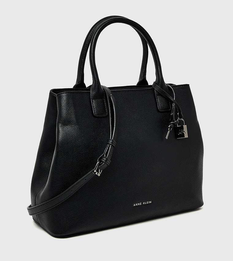 Textured Zippered Satchel Bag