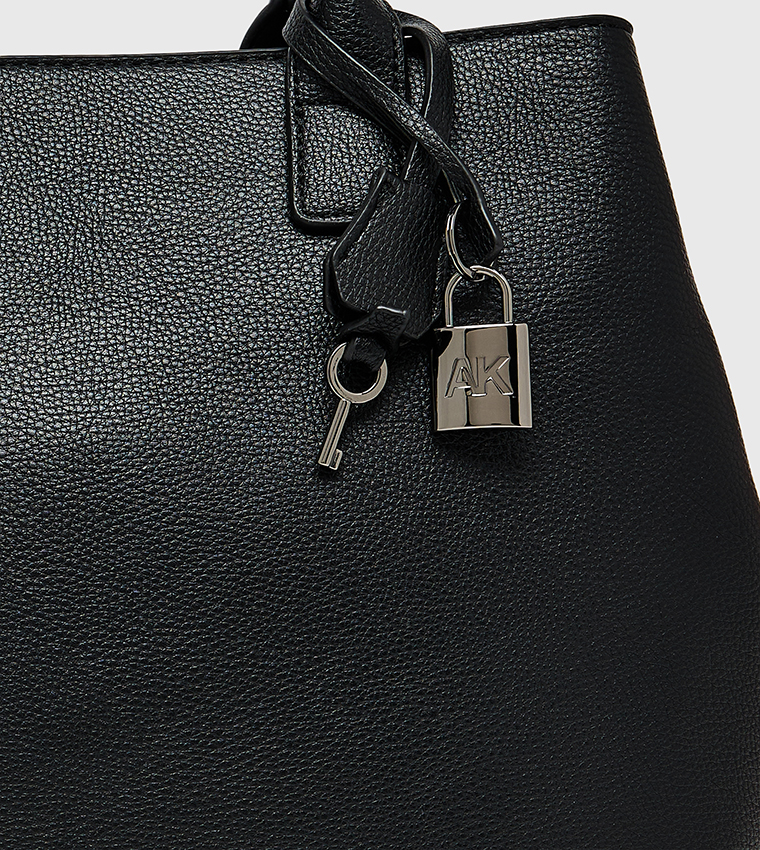 Textured Zippered Satchel Bag