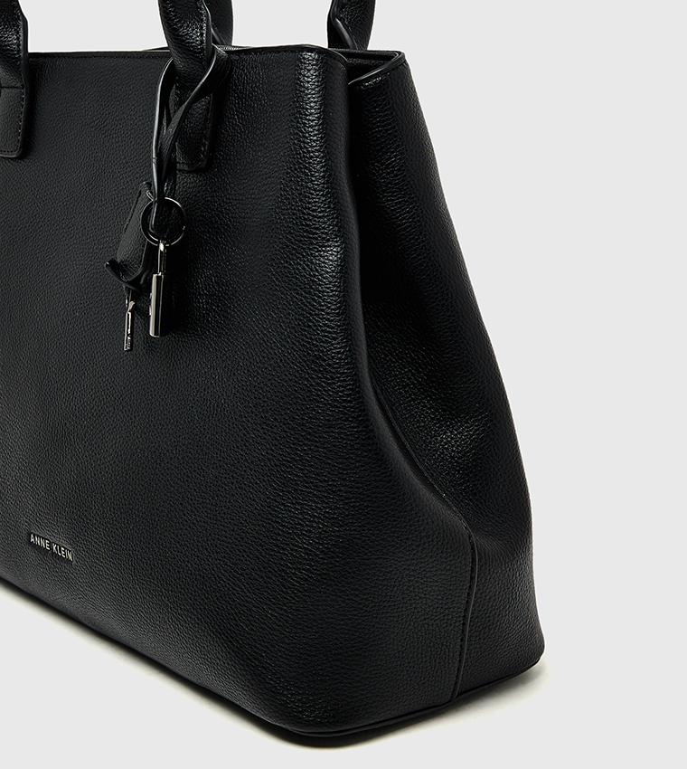 Textured Zippered Satchel Bag