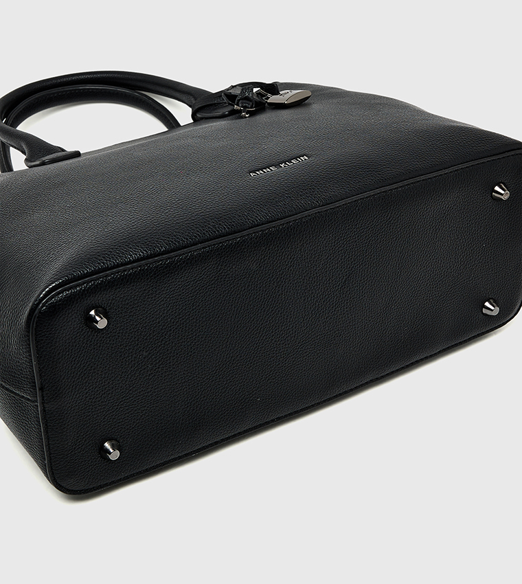 Textured Zippered Satchel Bag