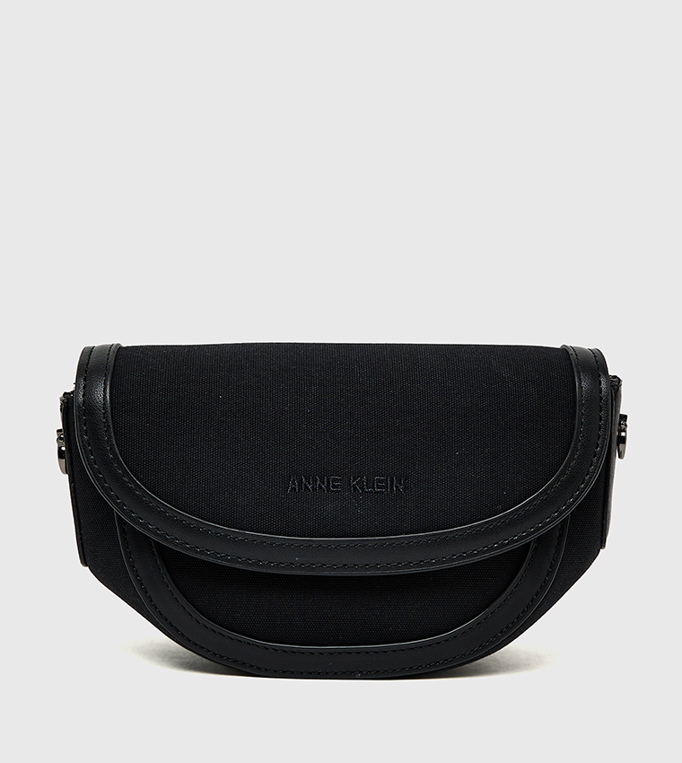 Contrast Trim Flap Crossbody Bag