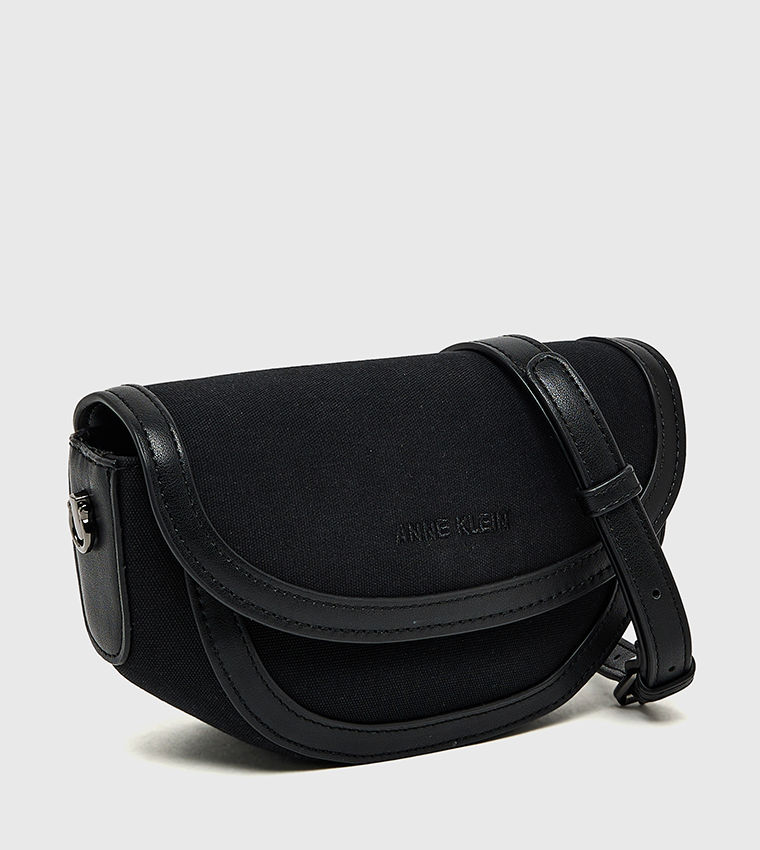 Contrast Trim Flap Crossbody Bag