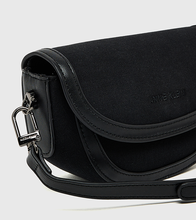 Contrast Trim Flap Crossbody Bag