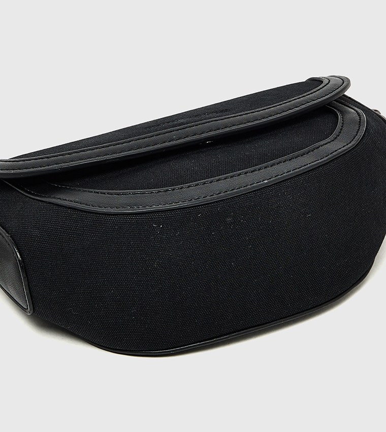 Contrast Trim Flap Crossbody Bag