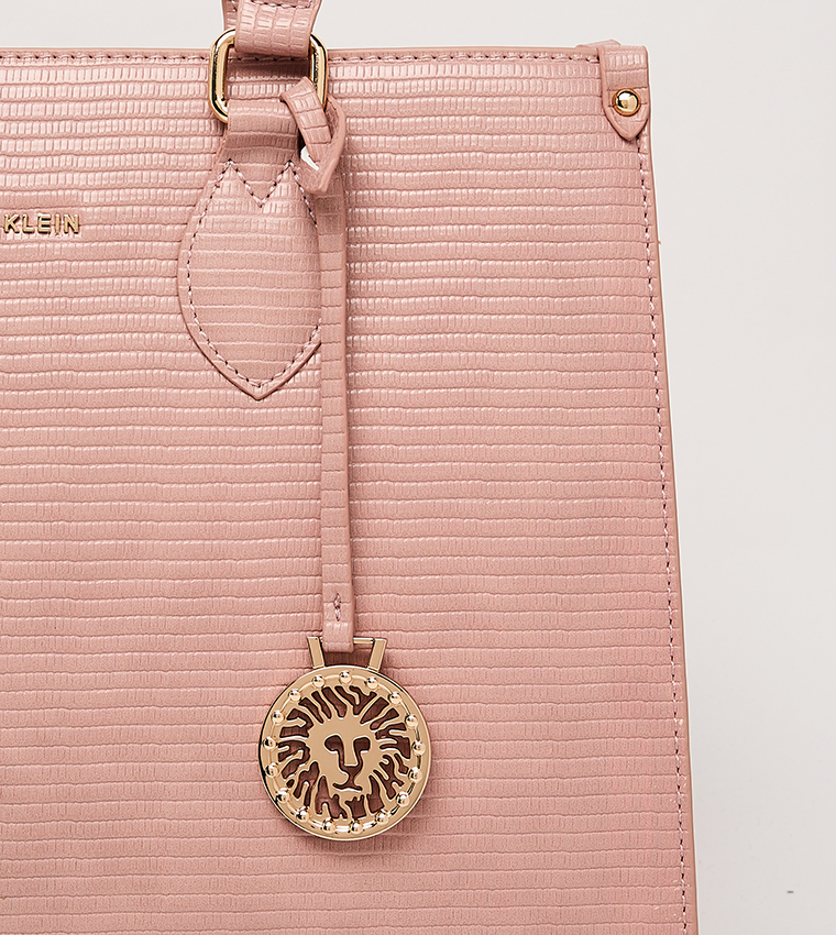 Croc Textured Zippered Satchel Bag