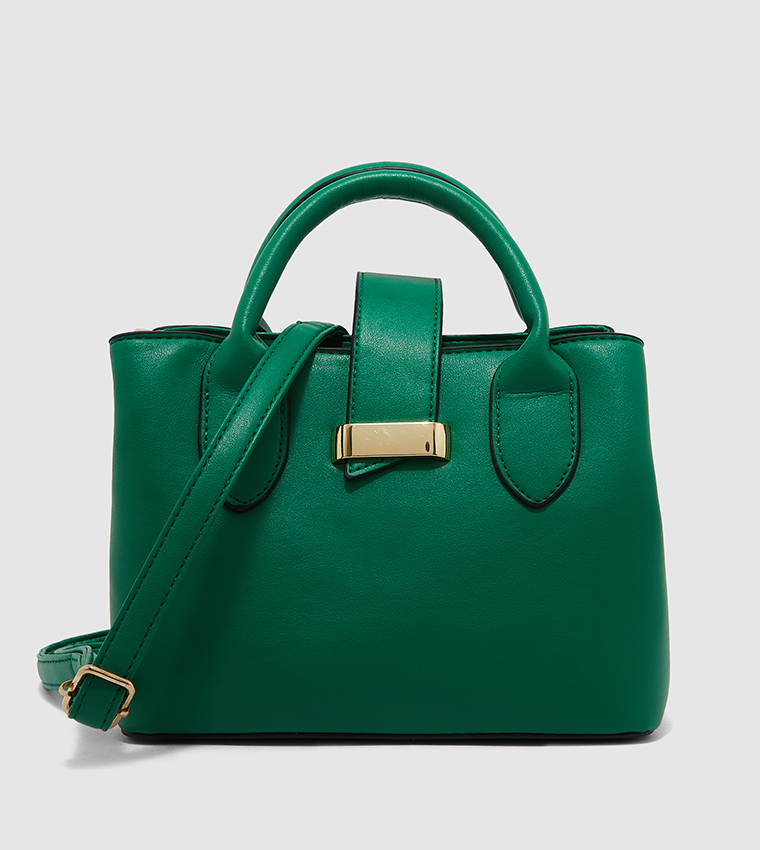 Buy HIS & HERS Classic Top Handle Bag In Green 6thStreet Saudi Arabia