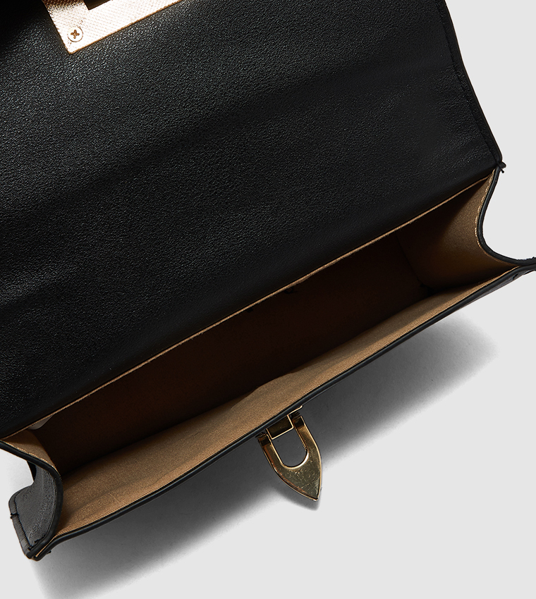Buy HIS & HERS Classic Flap Sling Bag In Black | 6thStreet UAE