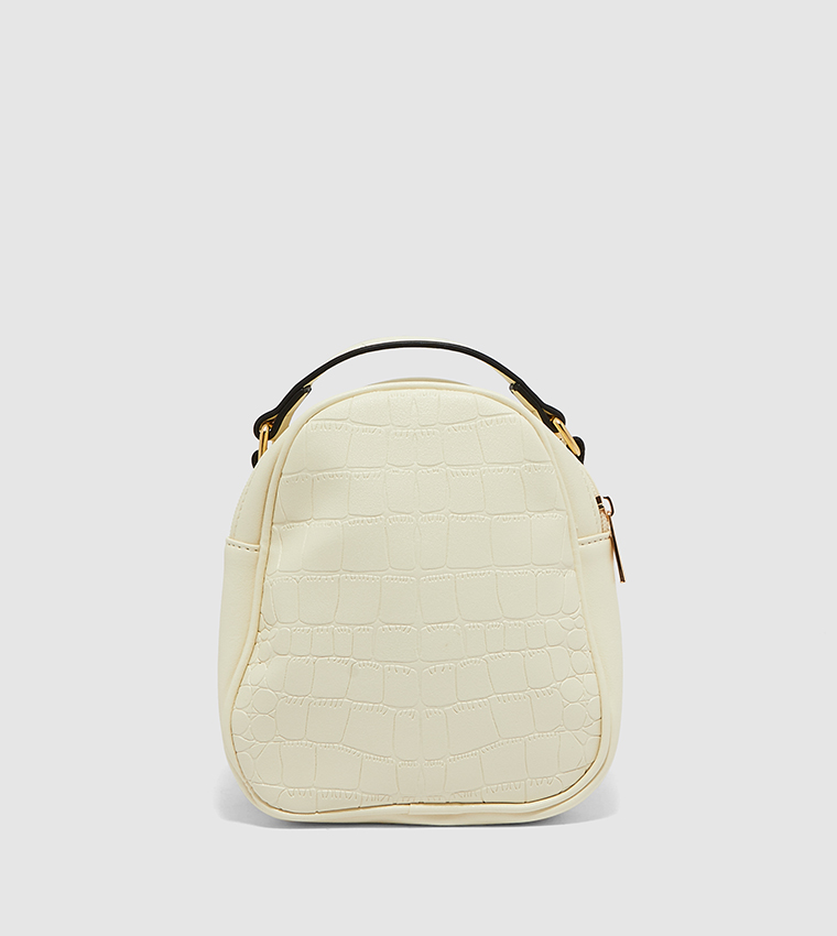 Buy HIS HERS Textured Mini Backpack In White 6thStreet UAE