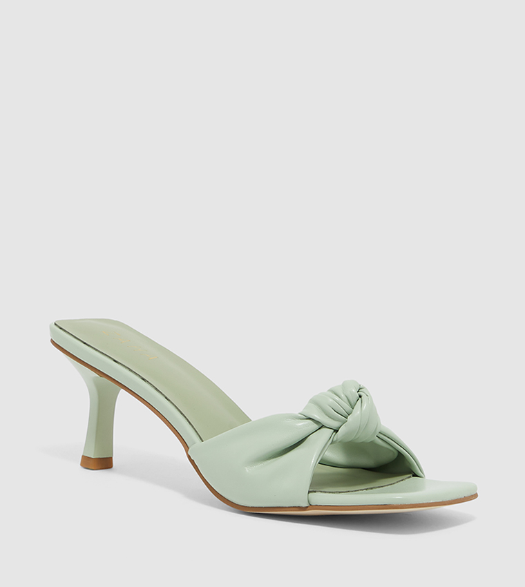 Square Toe Embellished Heels