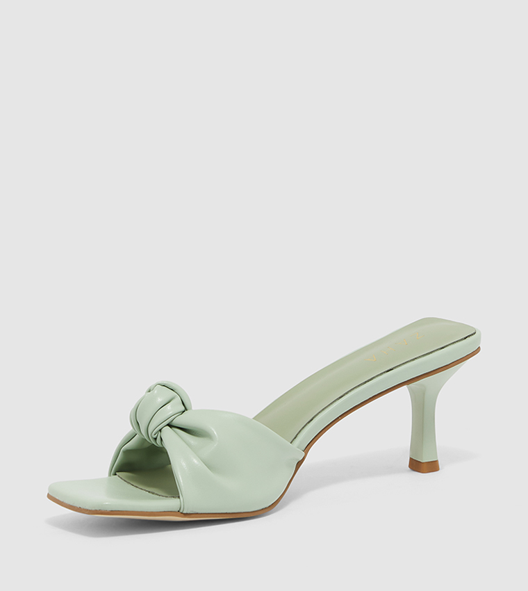 Square Toe Embellished Heels