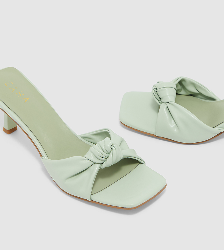 Square Toe Embellished Heels