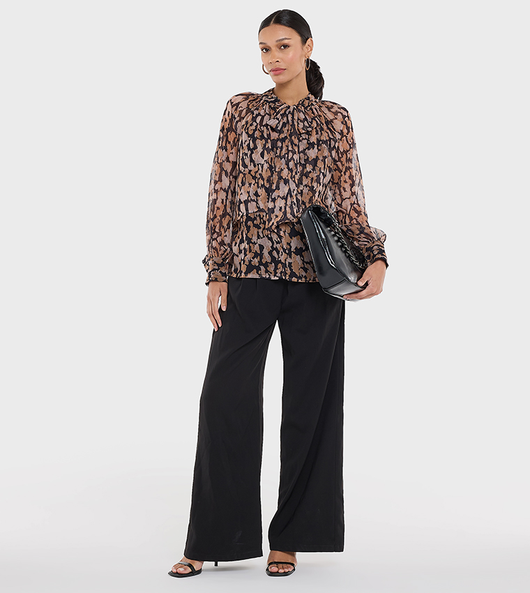 Patterned Long Sleeves Top