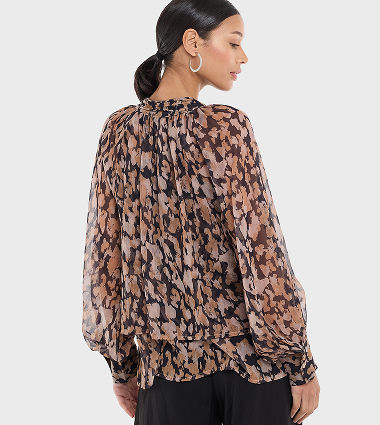 Patterned Long Sleeves Top