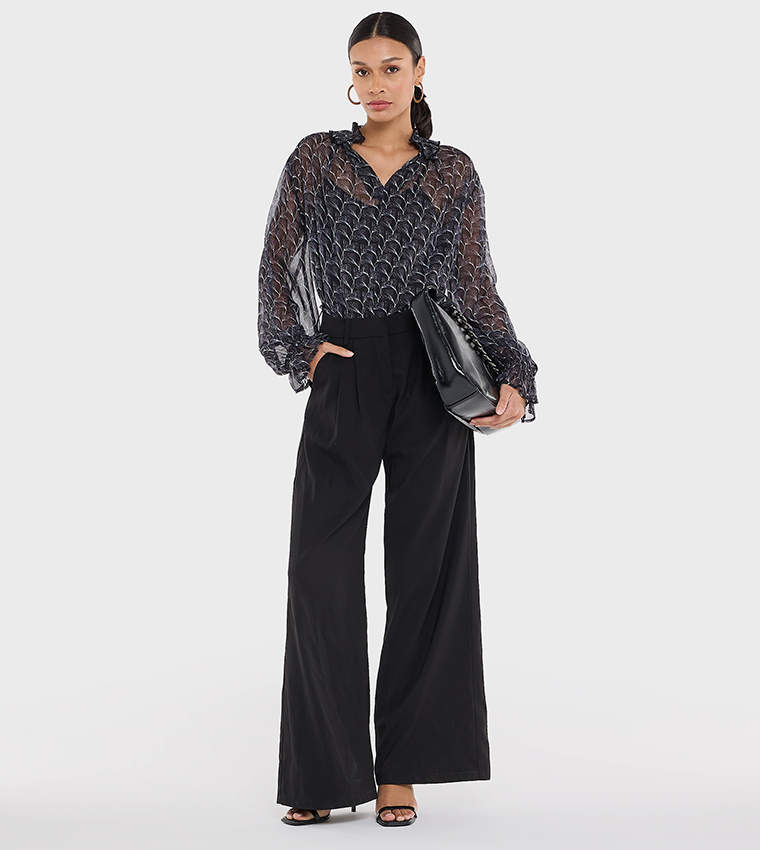 Patterned Long Sleeves Top