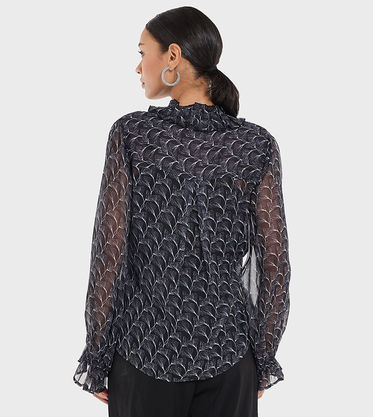 Patterned Long Sleeves Top