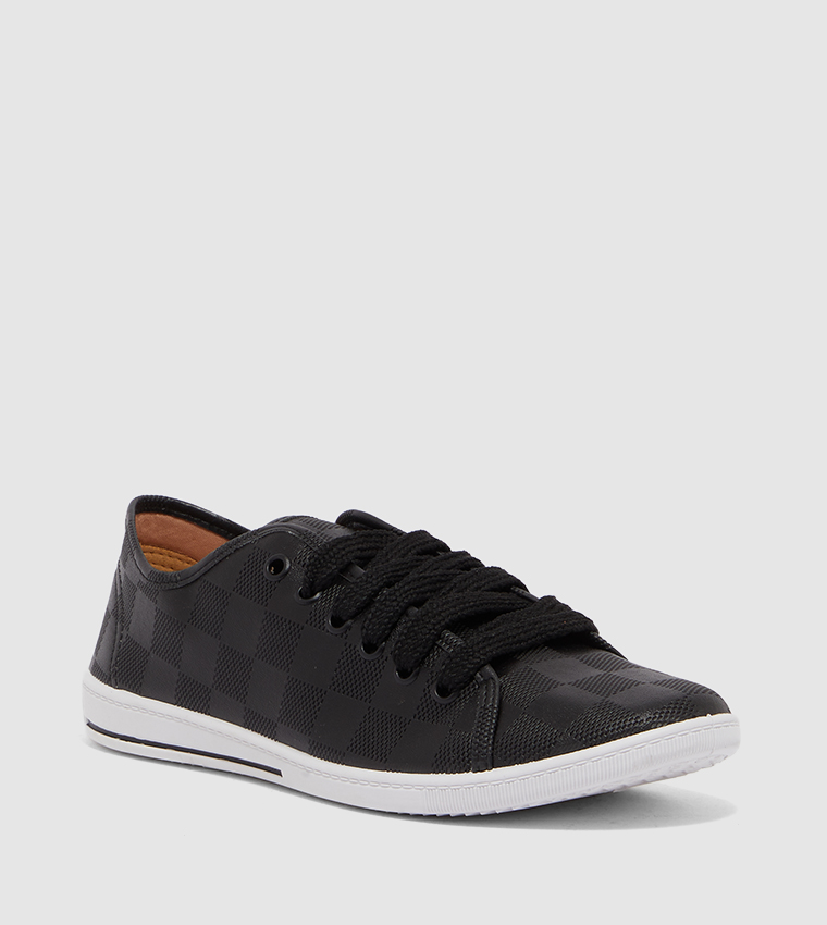 Buy HIS & HERS Solid Lace Up Casual Shoes In Black | 6thStreet UAE