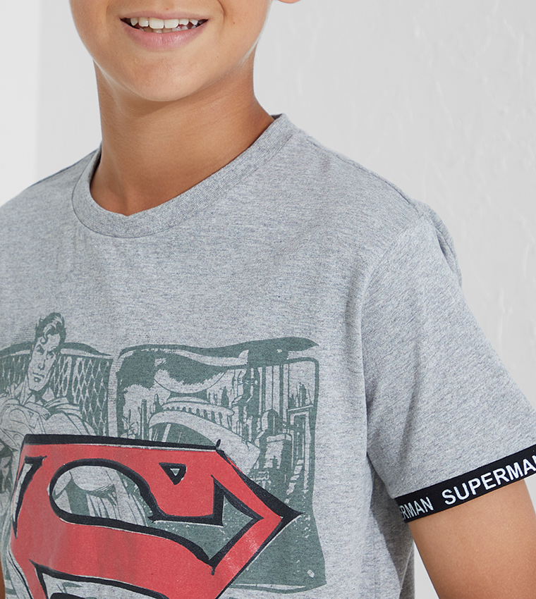 Grey superman t shirt online