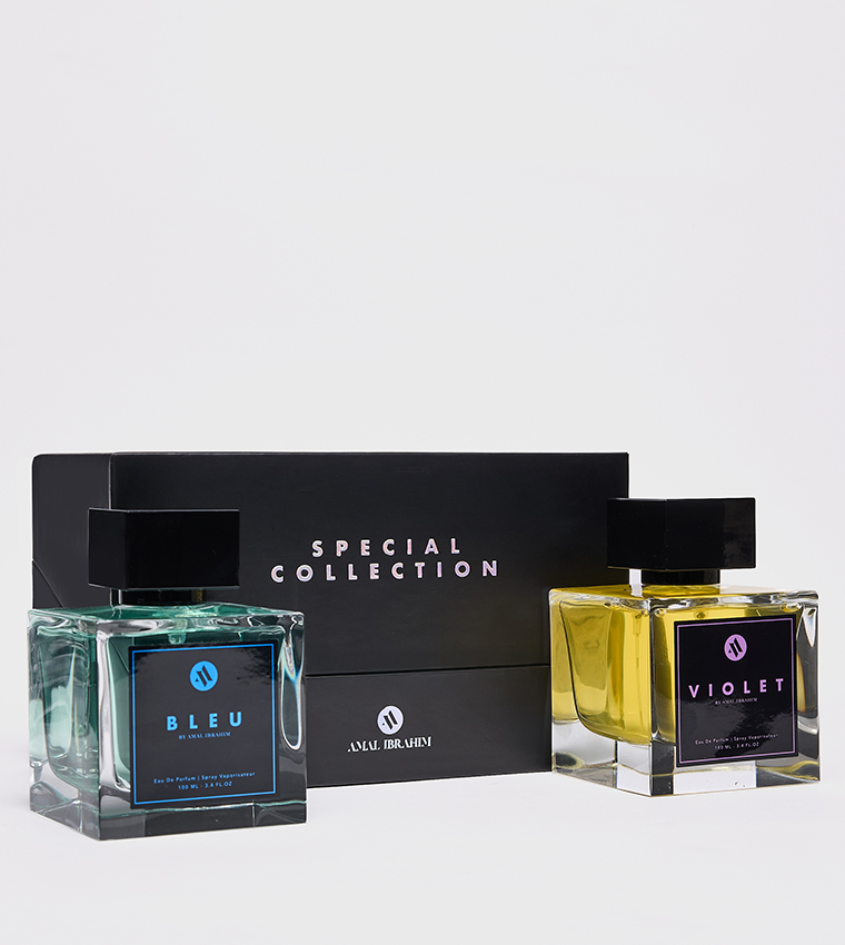 Special Collection EDP Set by Amal Ibrahim, Set of 2 - 100ml (Bleu - Violet)