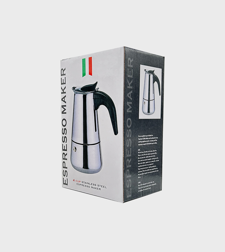 Espresso Pot Maker Stainless Steel, 4 Cups