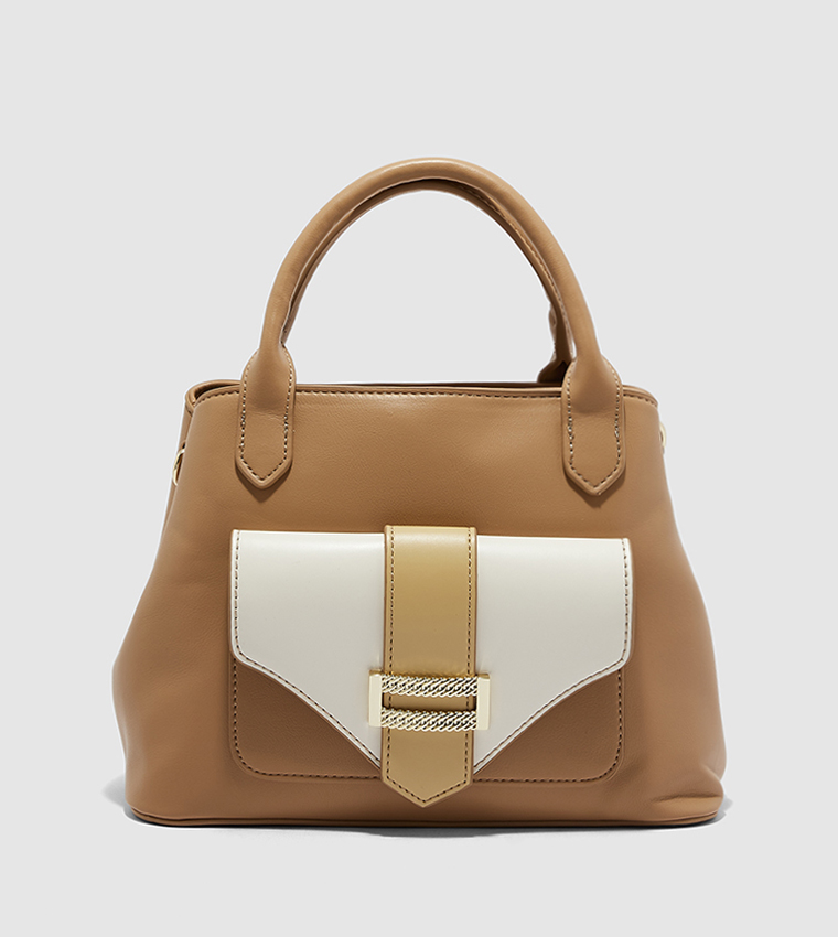 Buy ZAHA CCC Zip Closure Shoulder Bag In Brown 6thStreet UAE