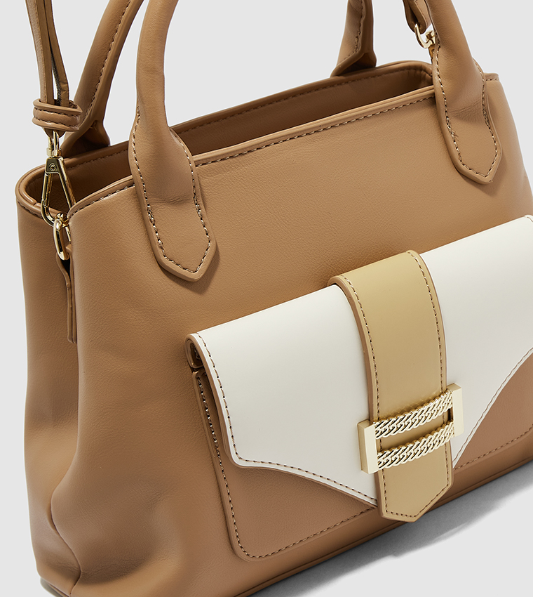 Buy ZAHA CCC Zip Closure Shoulder Bag In Brown 6thStreet UAE