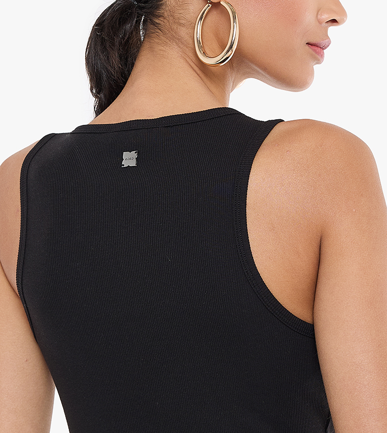 Ribbed Scoop Neck Tank Top