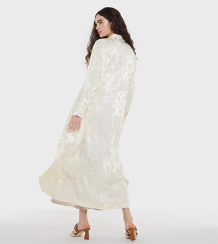 Jacquard Long Sleeves Shirt Dress